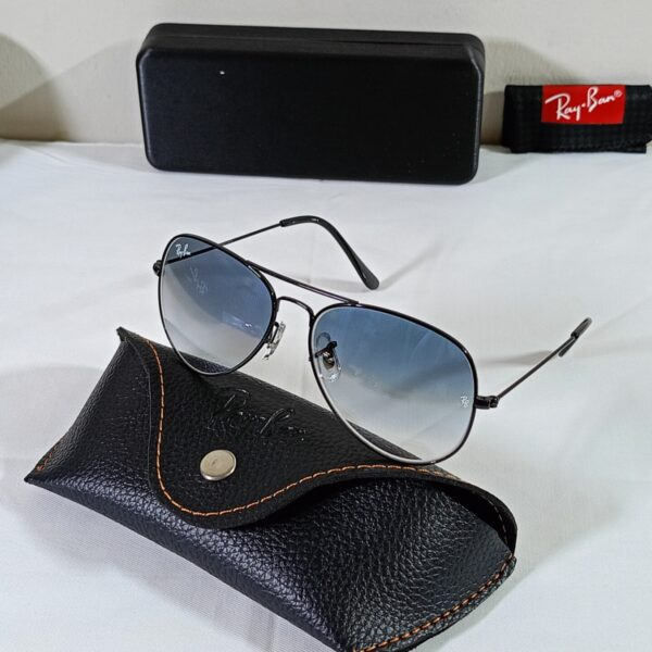Alternative view of ray ban aviator blue shade sunglasses