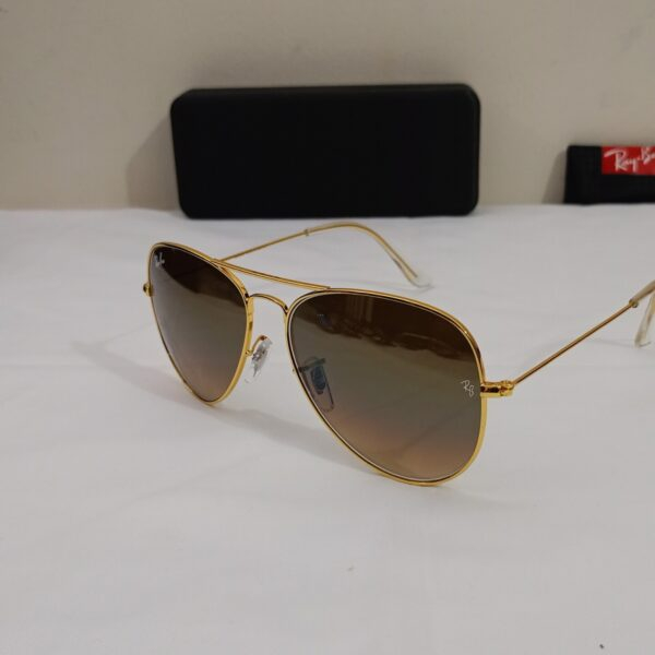 Alternative view of ray ban aviator brown shade sunglasses