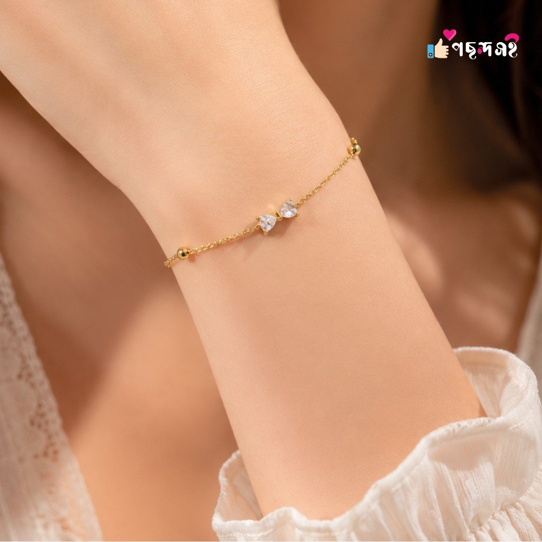 Tie Design Zircon Stone Bracelet (Gold polis) Br66
