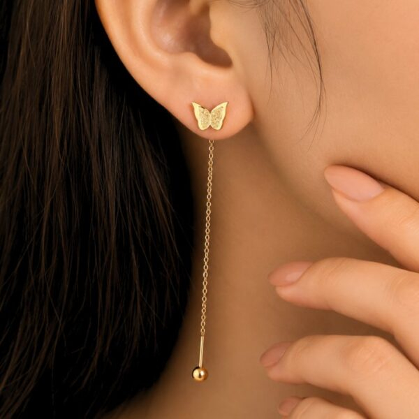 Alternative view of Sui suta earrings Double butterfly