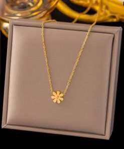18k gold plated 1 Flower simple Chain NC03