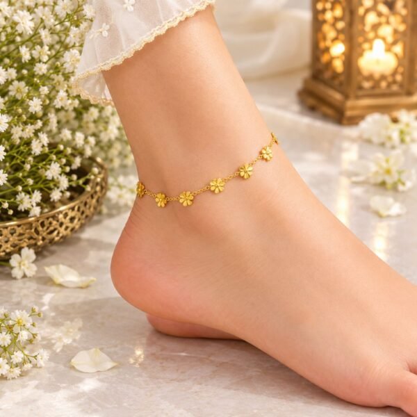 2 pis 7 flower anglet payel(22k gold plated) PL-03