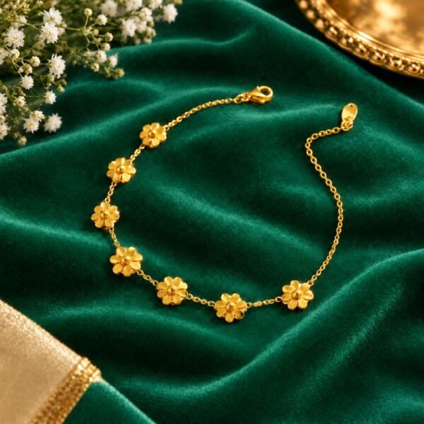 Alternative view of 2 pis 7 flower anglet payel(22k gold plated) PL-03