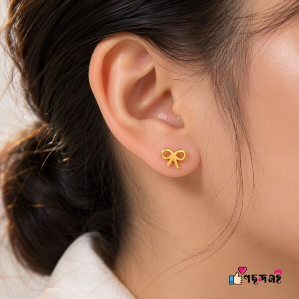 22k gold plated Tie top Earrings T-01