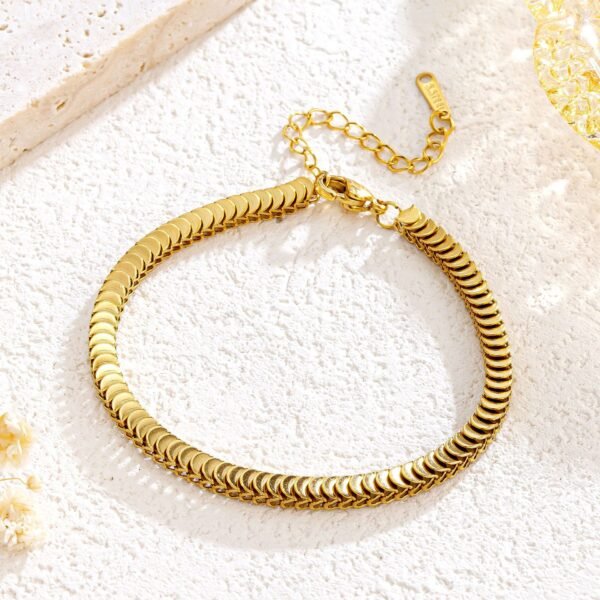 Alternative view of 22 karet Stainless Steel Gold Plated Zebra Chain Bracelet