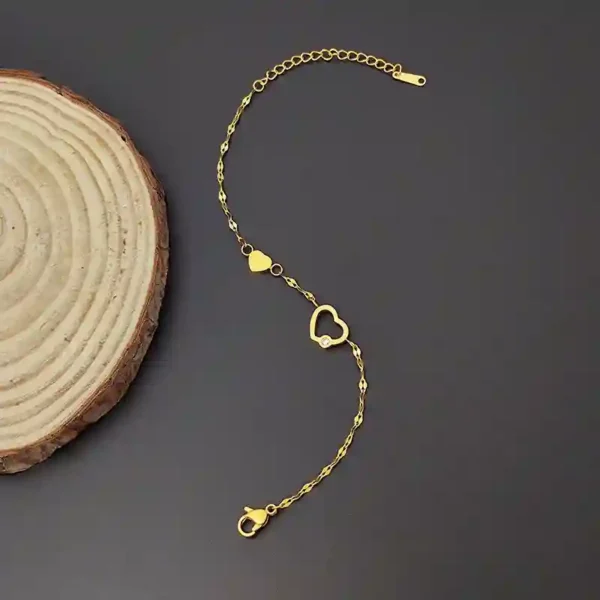 Alternative view of Dual Love with 1 Zircon Stone Bracelet
