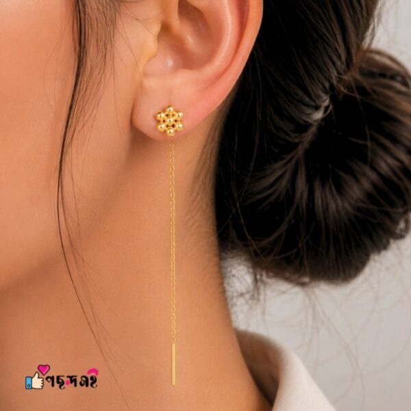 6ball Flower Shining 22karet Gold Plated Earring