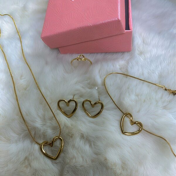 Alternative view of 18K gold plated Love combo set js01