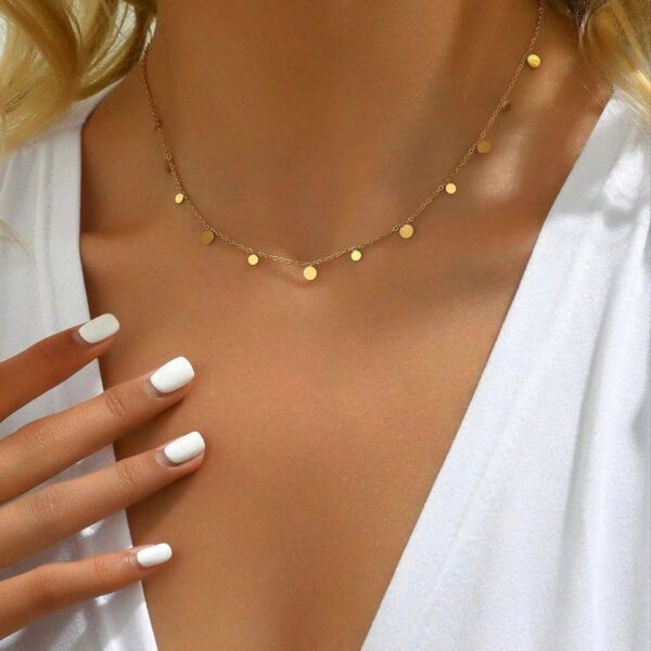 Alternative view of Multi Square Multi Circle Necklace