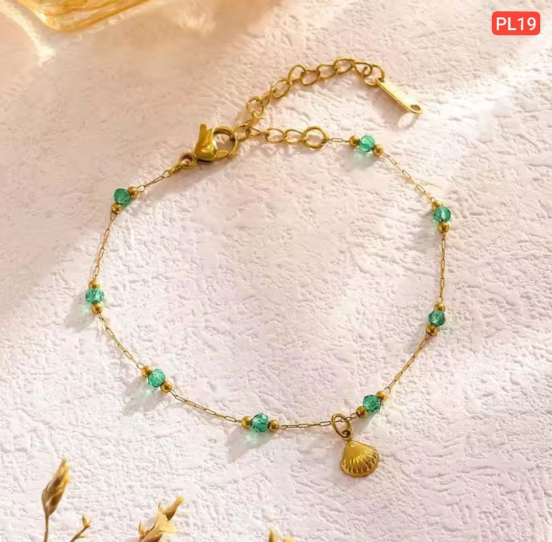 18k gold plated Shell Green ball anglet payel pl19 - Image 4