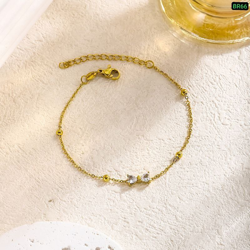 Alternative view of Love Zircon Stone Bracelet (Gold polis) Br66