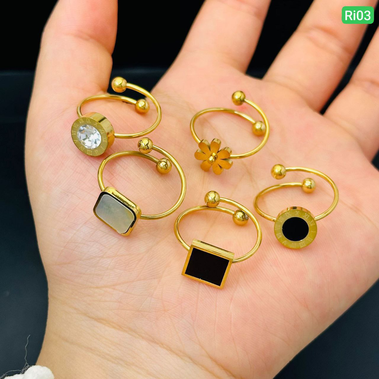 Alternative view of 18K Gold Titanium steel ring