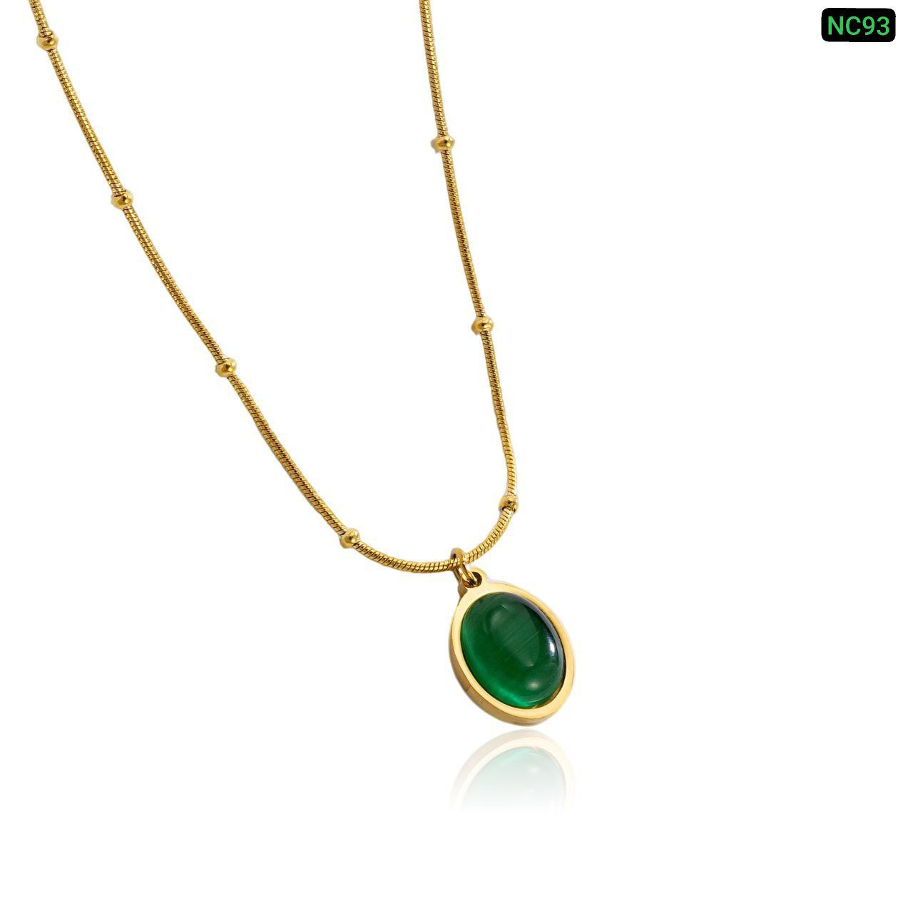Alternative view of Green Opal Stone Necklace NC93