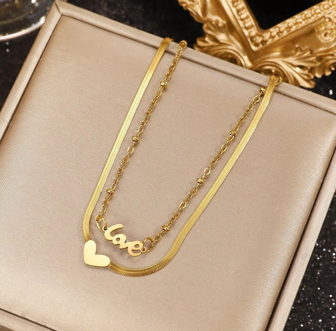 2 pis premium Double layer love anklet PL-04 - Image 4