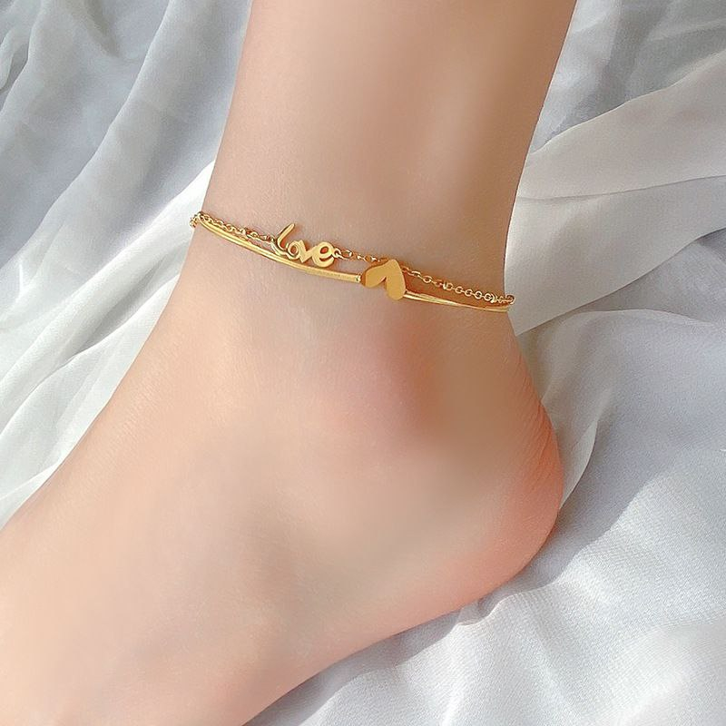 2 pis premium Double layer love anklet PL-04 - Image 3