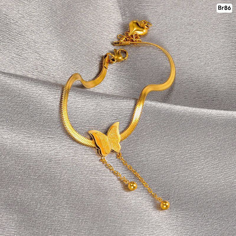 Alternative view of 1 butterfly 1 love 2 hanging ball Anklet PL-11