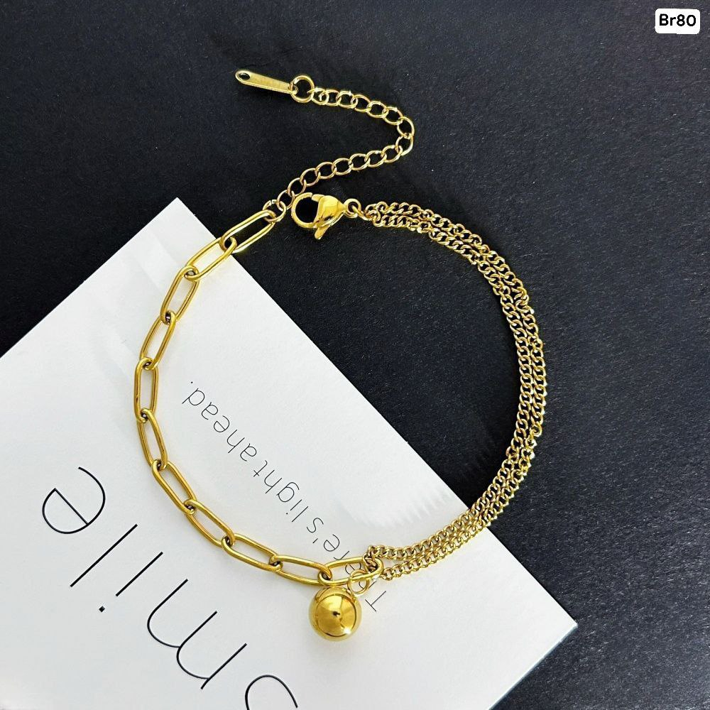 One ball Bead chain 2 layer Bracelet Br03 - Image 4