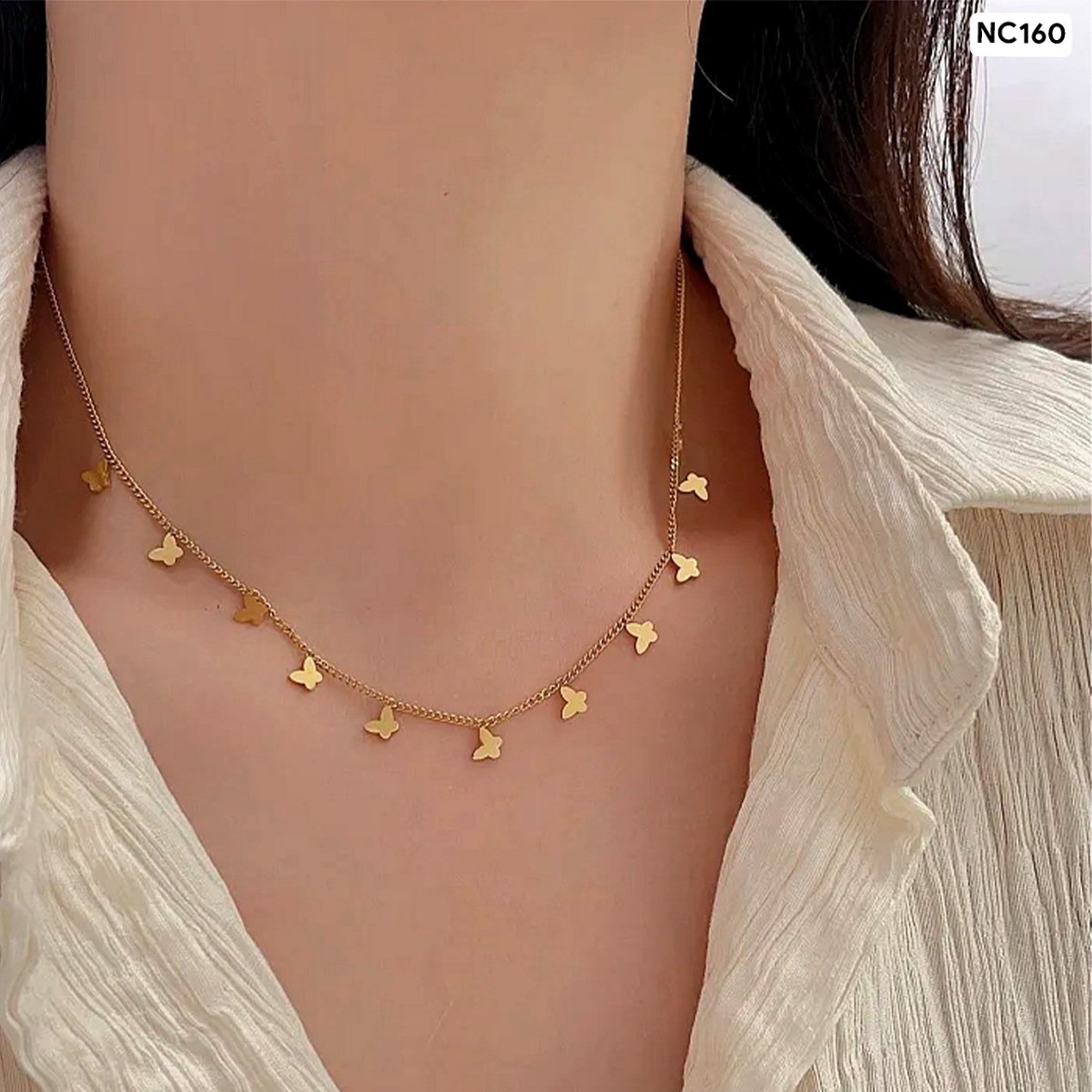 Multi Butterfly 18K Gold Necklace NC160