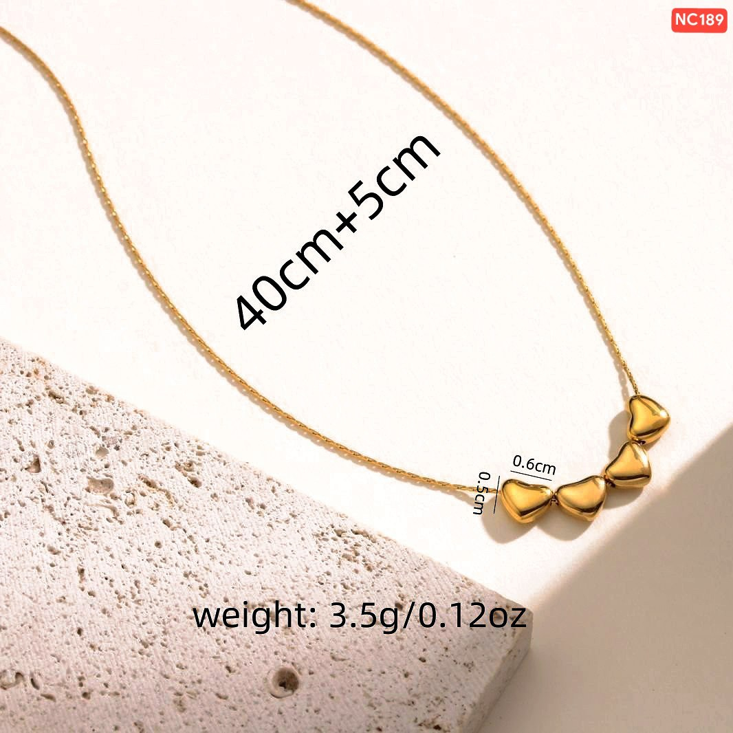 Alternative view of 4 Solid Love Stainless Steel Necklace NC189