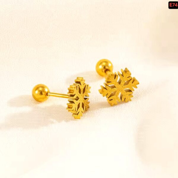 Alternative view of Snowfall 18K Gold Earrings E74
