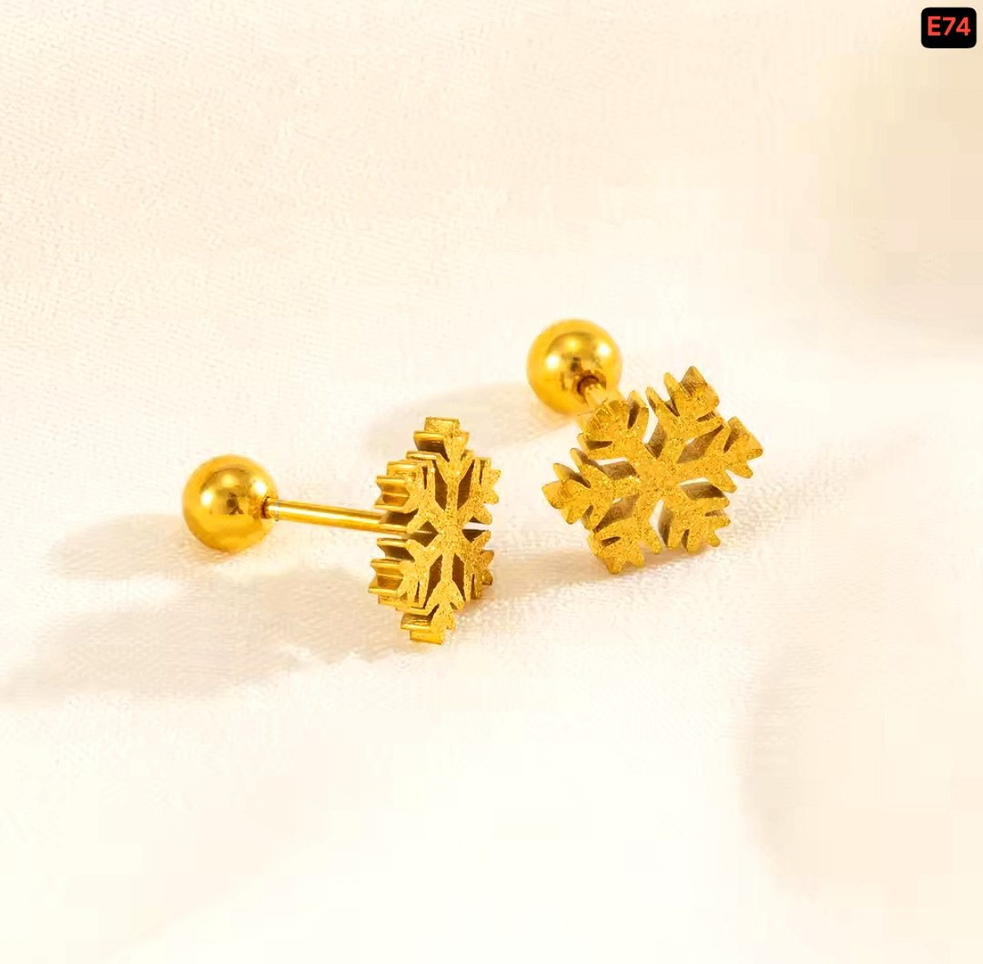 Snowfall 18K Gold Earrings E74 - Image 2