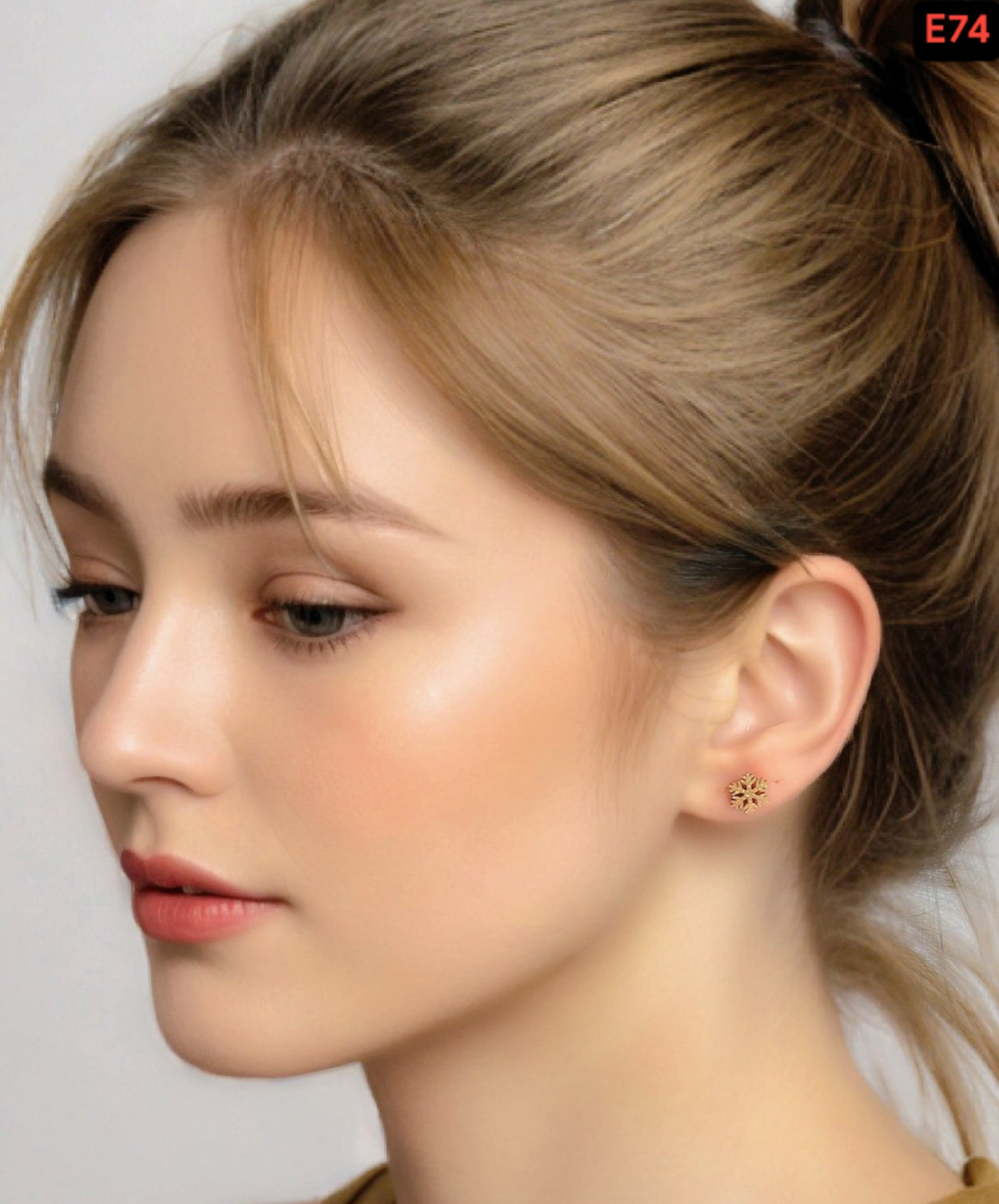 Snowfall 18K Gold Earrings E74 - Image 3