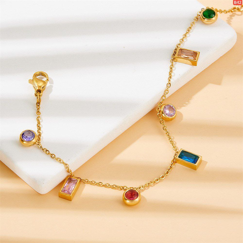 High Quality Multi Colour Stone Bracelet B42 - Image 4