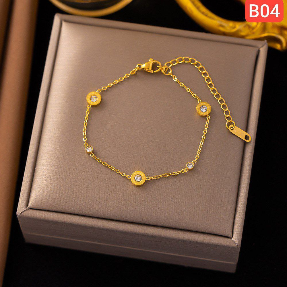 Roman Three Diamond Bracelet B04