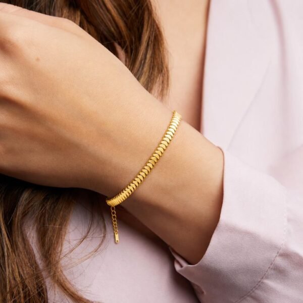 22 karet Stainless Steel Gold Plated Zebra Chain Bracelet