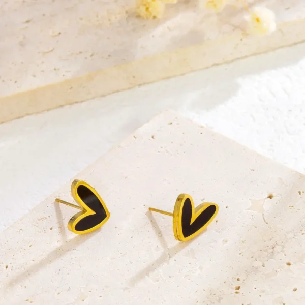 Alternative view of Dark Love Backpin Shining 22karet Gold Plated Earring