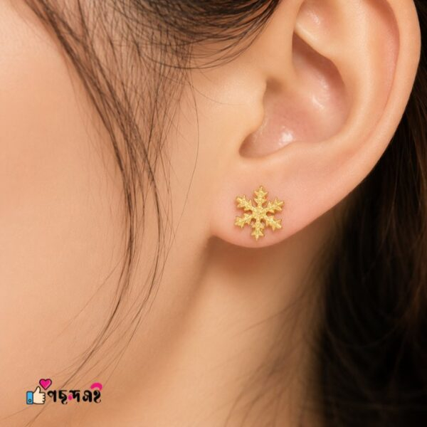 Snow Crystal Shining 22karet Gold Plated Earrings